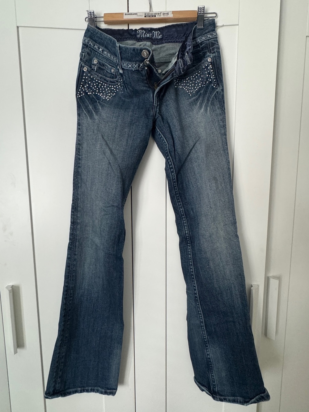 Miss Me Dark Blue Studded Bootcut Jeans